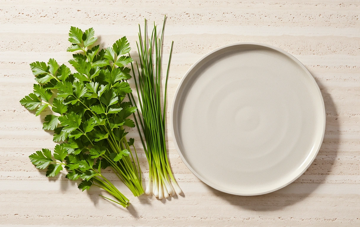 Frische Kräuter und Zutaten